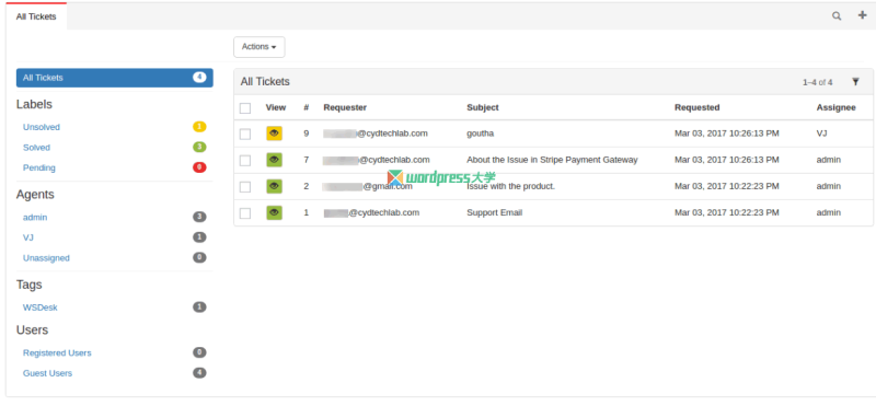 WordPress 免费客户工单系统插件 WSDesk-好运哒哒指标源码网