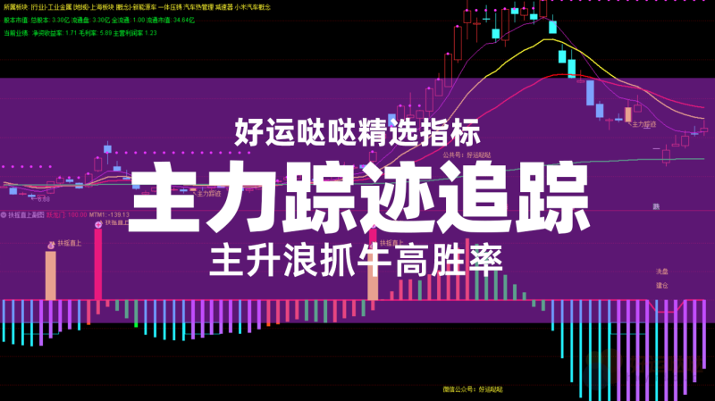 【精选指标】通达信【追踪主力踪迹抓牛】主升浪指标公式+扶摇直上副图+主力踪迹副图+选股-好运哒哒指标公式网