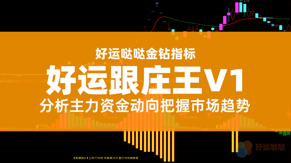 【金钻指标】好运跟庄王V1（2025），分析主力资金动向把控市场趋势！（优化升级版）-好运哒哒指标源码网