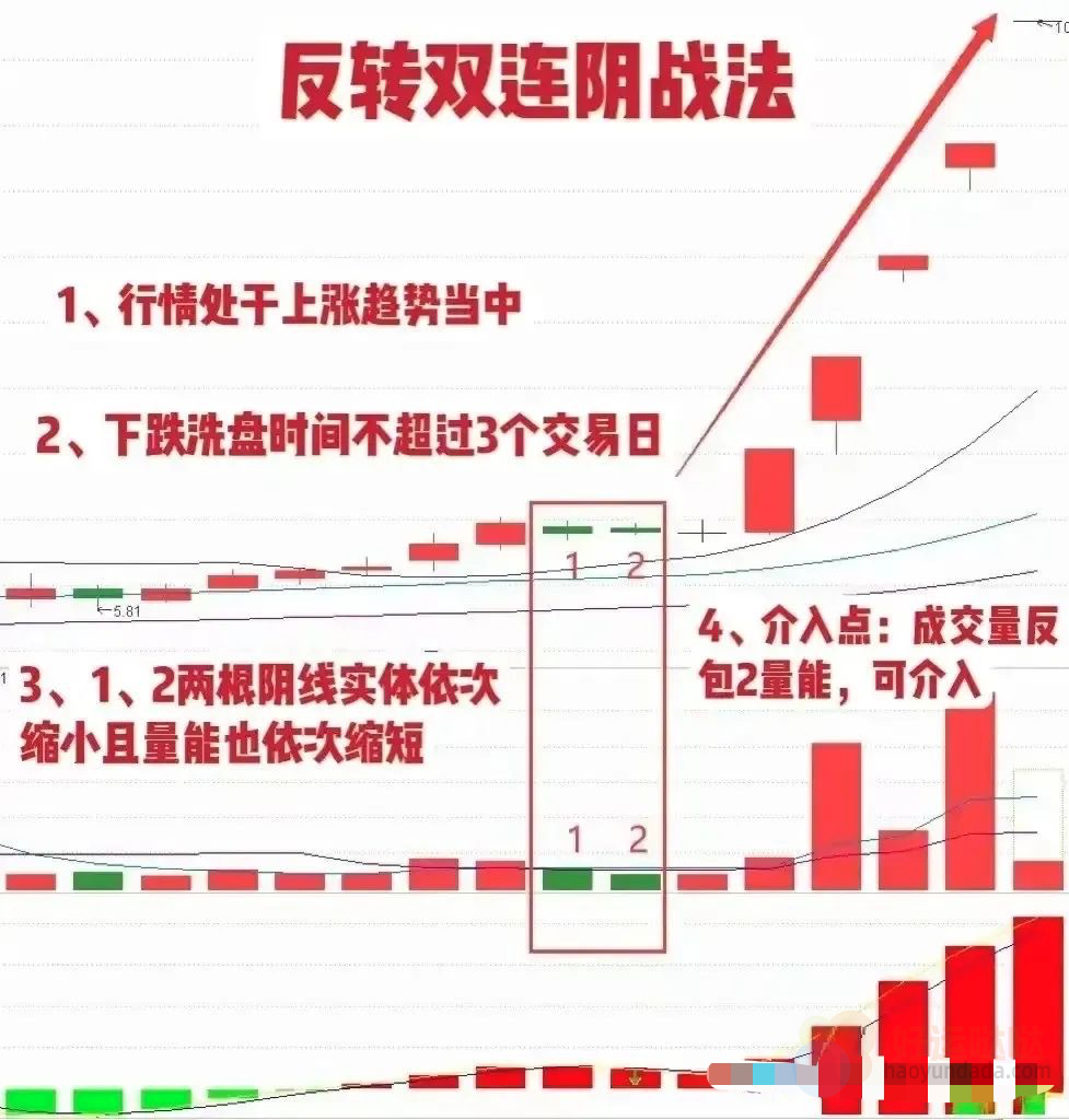 【看图识股】学会“反转双连阴”形态，这是主力洗盘后再次上涨的股票-好运哒哒指标源码网