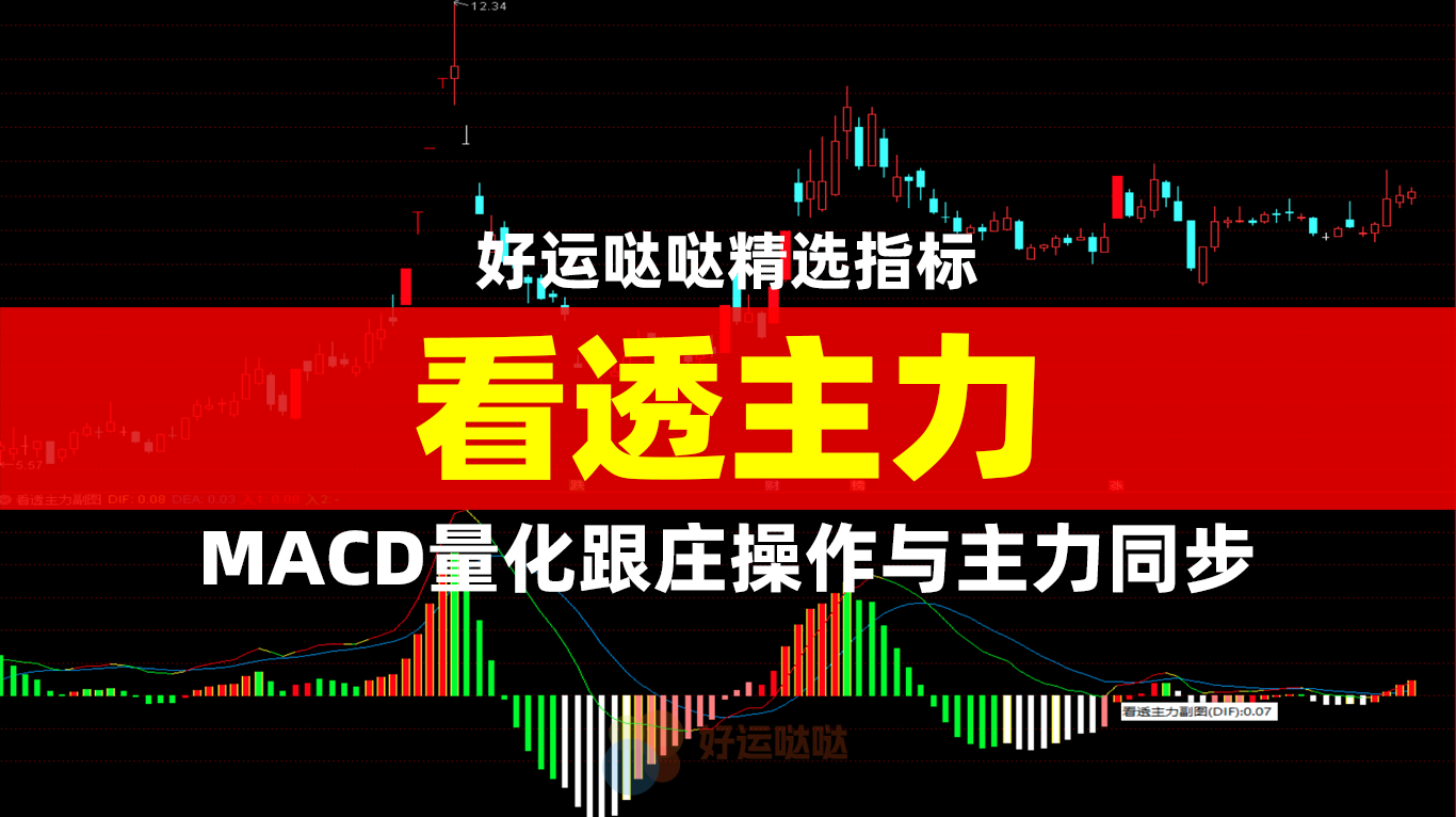 与主力同步通达信MACD量化跟庄操作『看透主力』副图公式源码 - 好运哒哒指标公式网-好运哒哒指标公式网