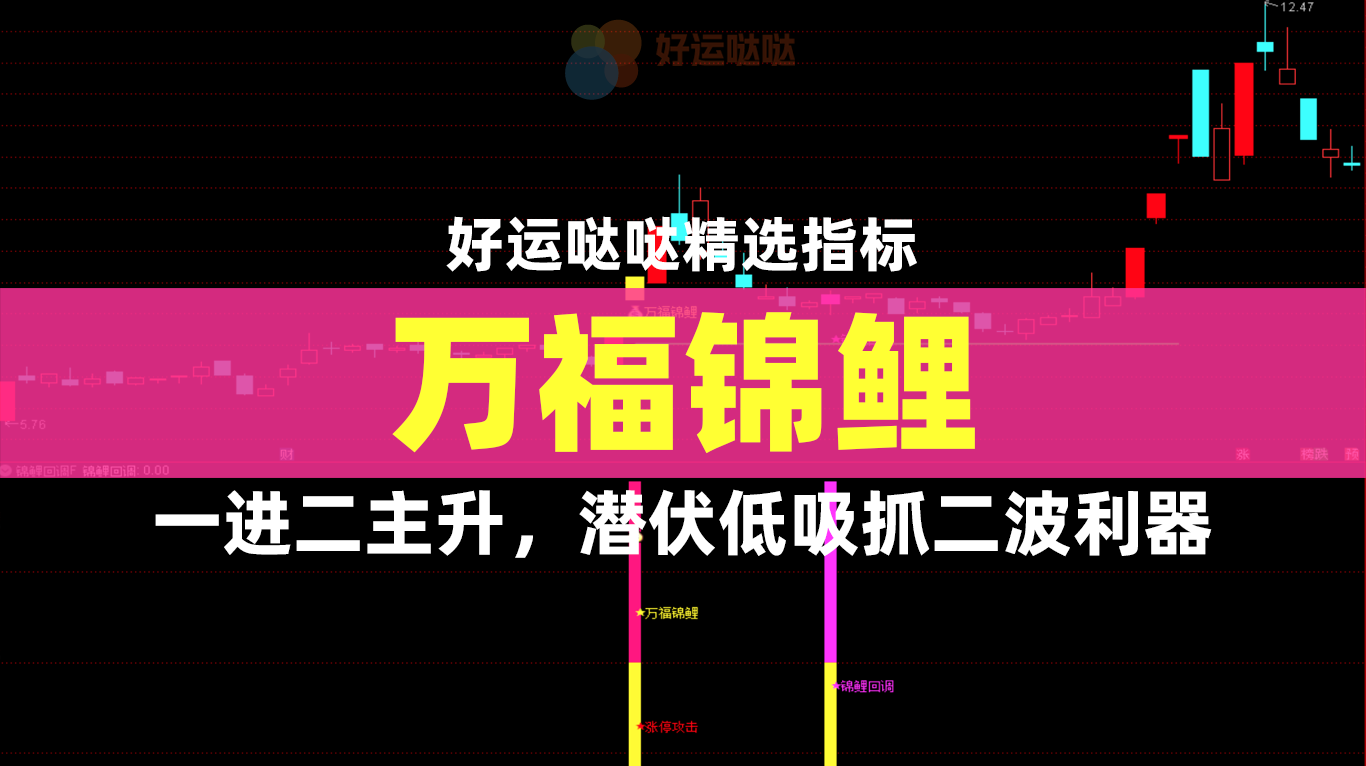 通达信【万福锦鲤】一进二主升和锦鲤回调两种模式抓主升指标